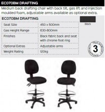 ECO70BM Drafting Chair Range And Specifications